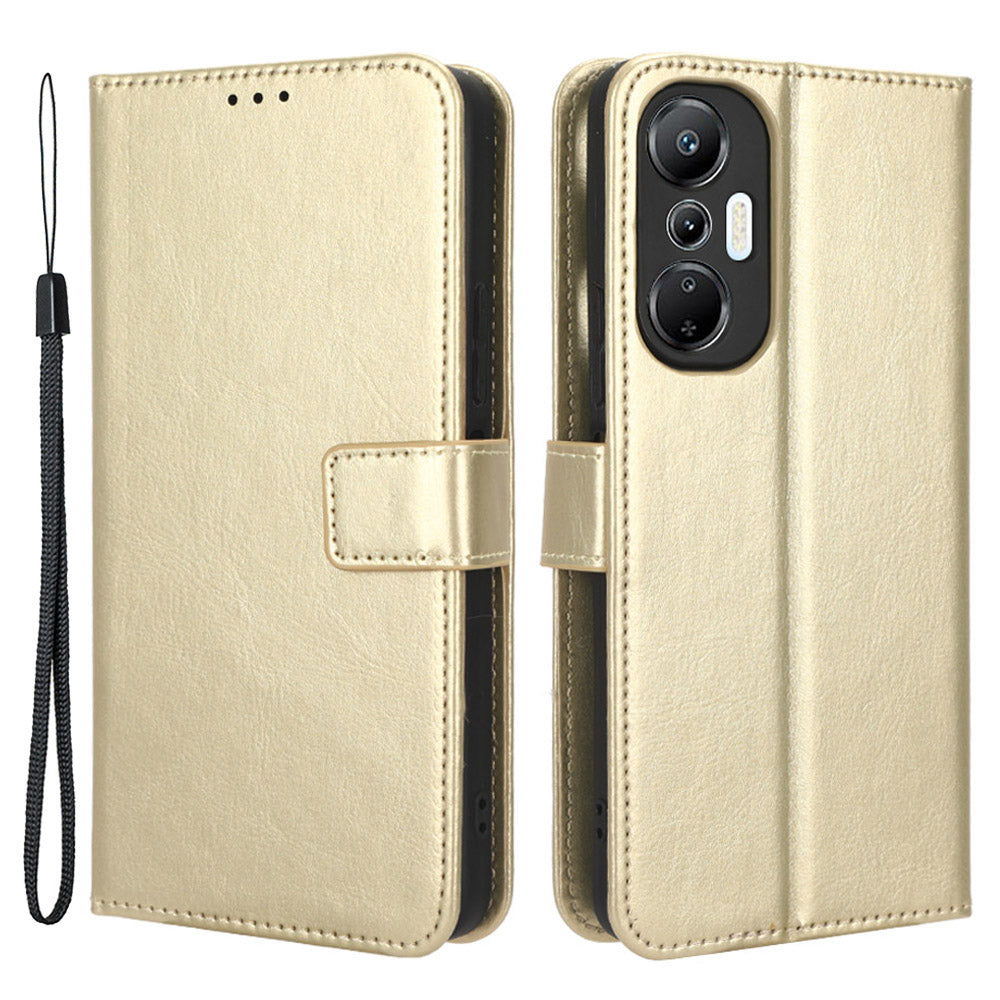 For Infinix Hot 20S 4G / X6827 Magnetic Closure Phone Case Crazy Horse Texture PU Leather Wallet Stand Full Protection Cell Phone Cover with Strap