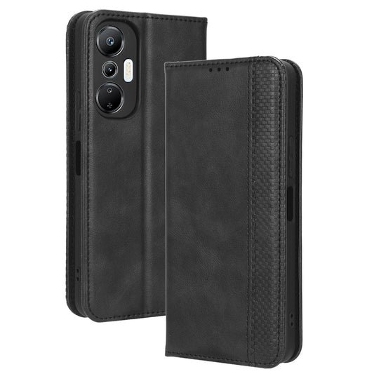 For Infinix Hot 20S 4G / X6827 Magnetic Auto Closing Phone Case Stand Retro Texture Imprinted Pattern PU Leather Anti-shock Flip Wallet Phone Cover