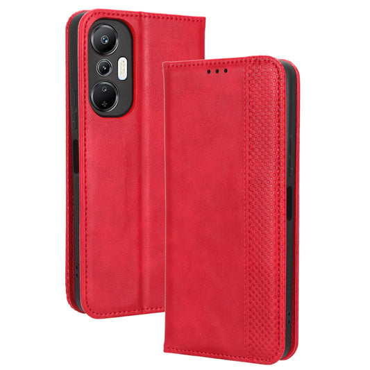 For Infinix Hot 20S 4G / X6827 Magnetic Auto Closing Phone Case Stand Retro Texture Imprinted Pattern PU Leather Anti-shock Flip Wallet Phone Cover
