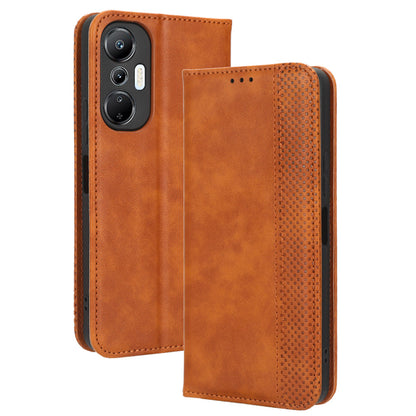 For Infinix Hot 20S 4G / X6827 Magnetic Auto Closing Phone Case Stand Retro Texture Imprinted Pattern PU Leather Anti-shock Flip Wallet Phone Cover