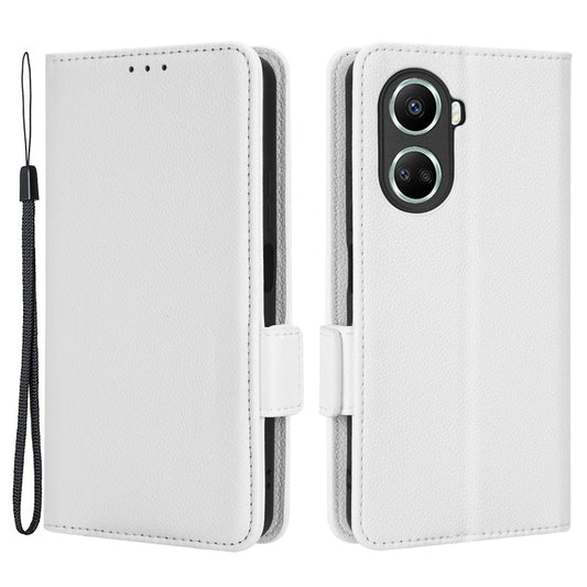 For Huawei nova 10 SE 4G Dual Magnetic Clasp PU Leather Case Litchi Texture Shockproof Phone Wallet Stand Cover