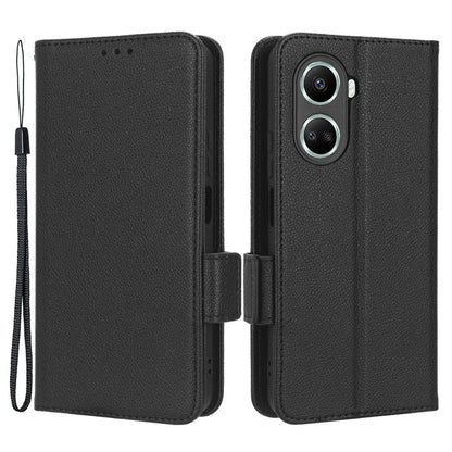 For Huawei nova 10 SE 4G Dual Magnetic Clasp PU Leather Case Litchi Texture Shockproof Phone Wallet Stand Cover
