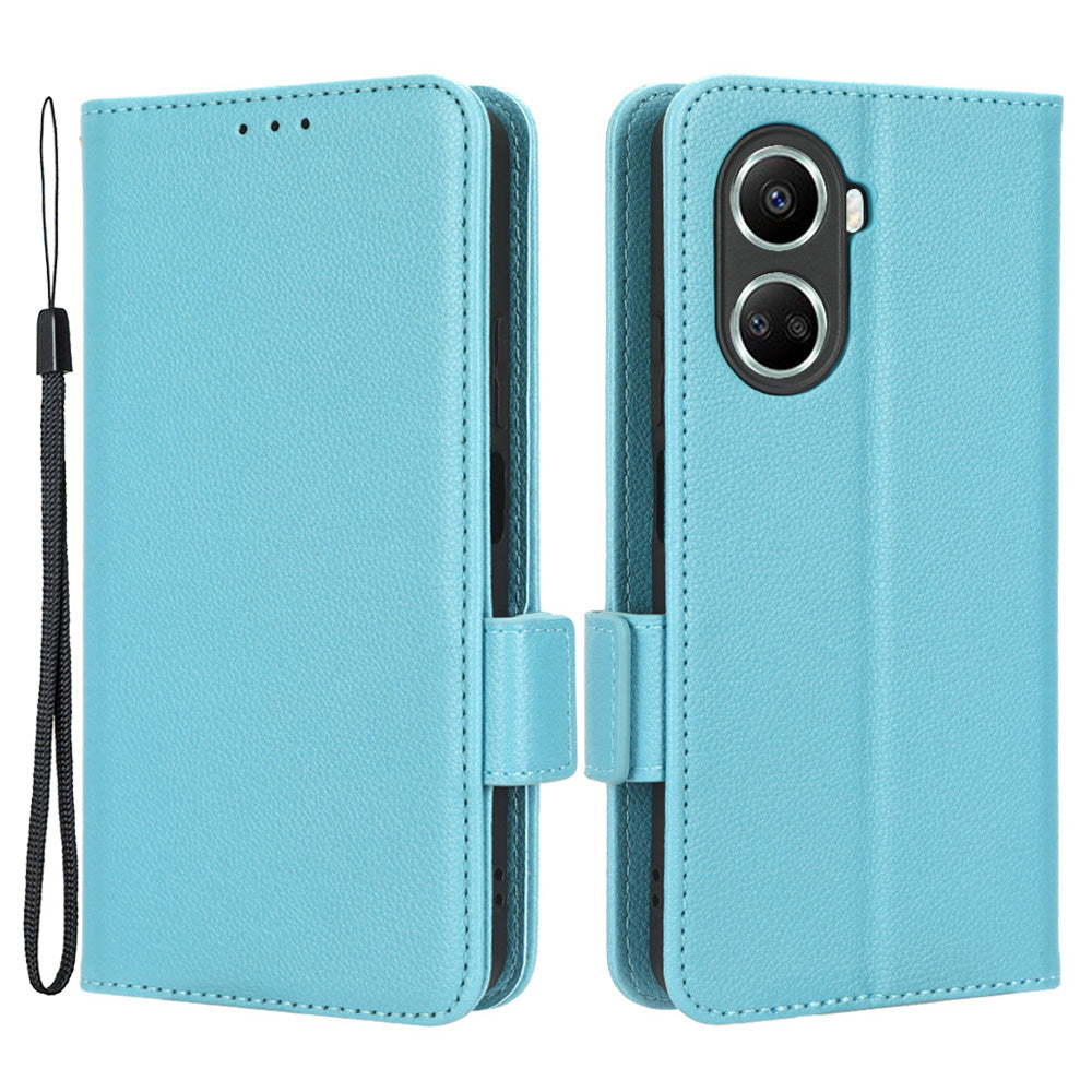 For Huawei nova 10 SE 4G Dual Magnetic Clasp PU Leather Case Litchi Texture Shockproof Phone Wallet Stand Cover