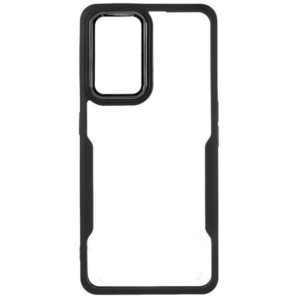 For Realme GT Neo2 5G / GT Neo 3T 5G PC Electroplating Lens Frame Back Shell Hybrid Soft TPU Hard Acrylic Transparent Phone Case
