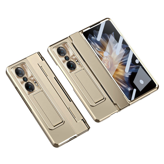 For Honor Magic Vs 5G /  Magic Vs Ultimate 5G Kickstand Hard PC Case Full Protection Phone Cover with Lens Film and Tempered Glass Screen Film