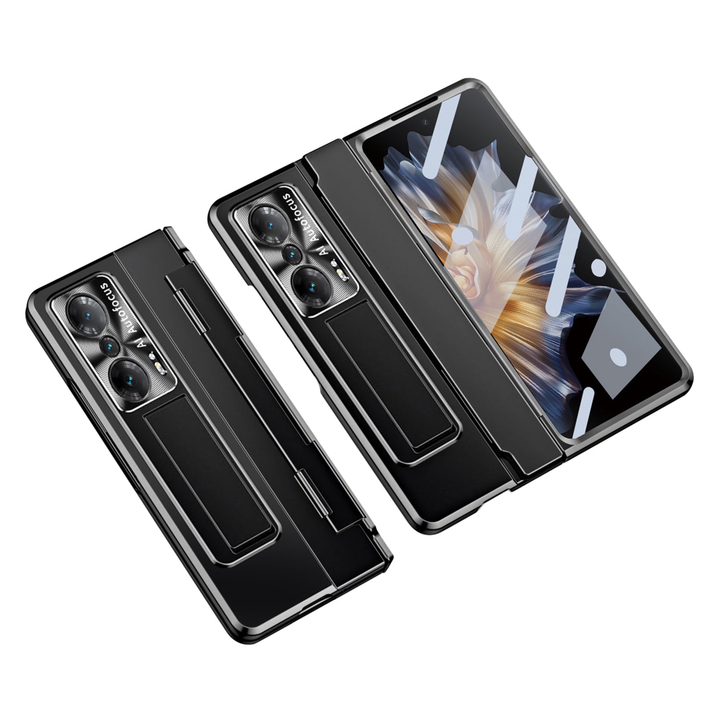 For Honor Magic Vs 5G /  Magic Vs Ultimate 5G Kickstand Hard PC Case Full Protection Phone Cover with Lens Film and Tempered Glass Screen Film