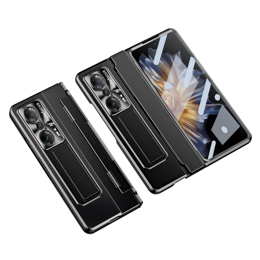 For Honor Magic Vs 5G /  Magic Vs Ultimate 5G Kickstand Hard PC Case Full Protection Phone Cover with Lens Film and Tempered Glass Screen Film