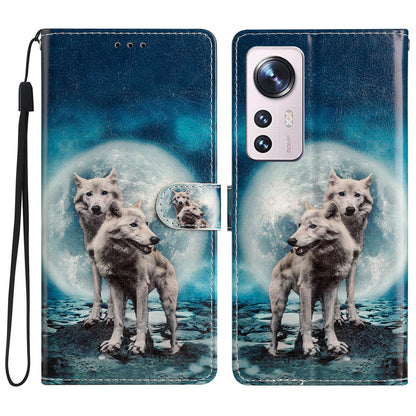 For Xiaomi 12 Lite 5G Pattern Printing Full Protection PU Leather Case Stand Wallet Protective Phone Cover with Strap
