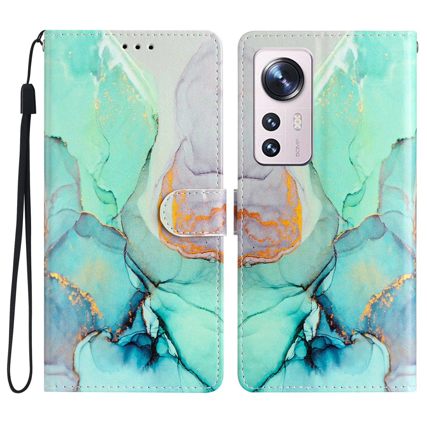 For Xiaomi 12 Lite 5G Pattern Printing Full Protection PU Leather Case Stand Wallet Protective Phone Cover with Strap