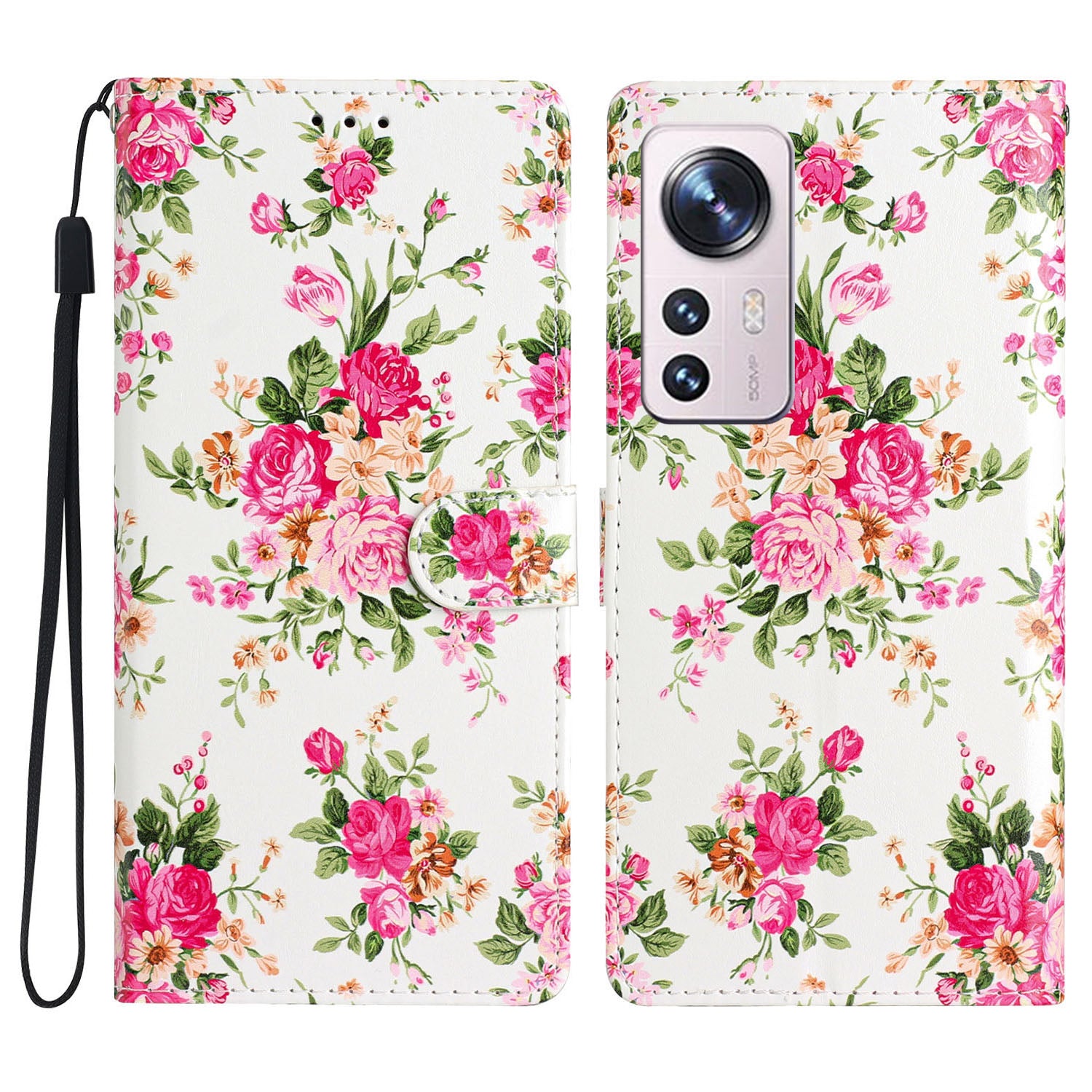 For Xiaomi 12 Lite 5G Pattern Printing Full Protection PU Leather Case Stand Wallet Protective Phone Cover with Strap