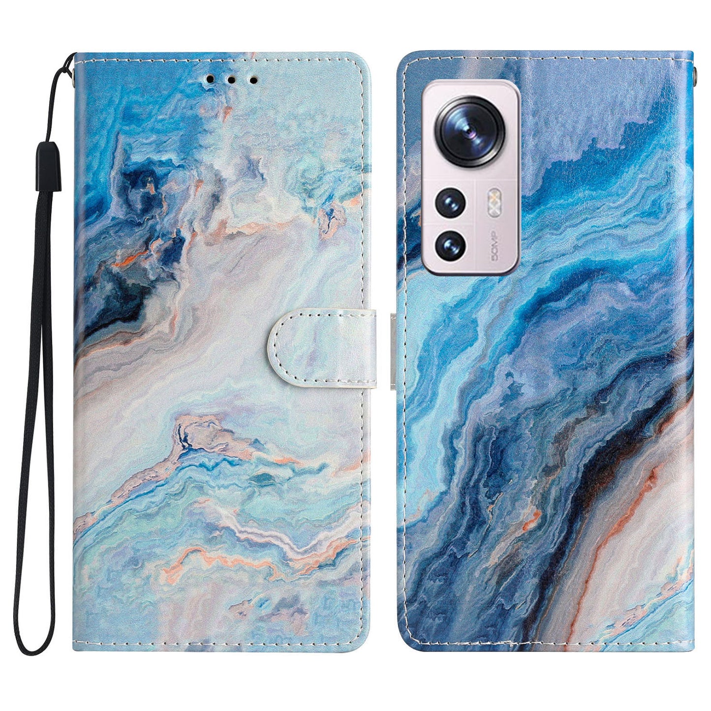 For Xiaomi 12 Lite 5G Pattern Printing Full Protection PU Leather Case Stand Wallet Protective Phone Cover with Strap