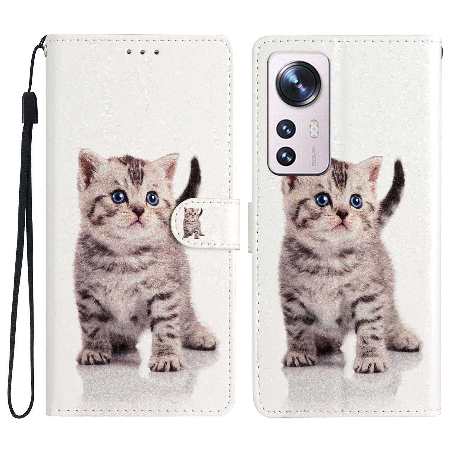 For Xiaomi 12 Lite 5G Pattern Printing Full Protection PU Leather Case Stand Wallet Protective Phone Cover with Strap