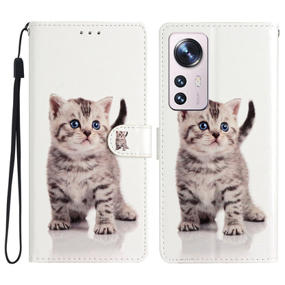 For Xiaomi 12 Lite 5G Pattern Printing Full Protection PU Leather Case Stand Wallet Protective Phone Cover with Strap