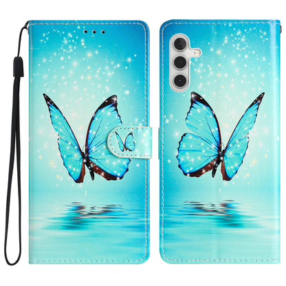 For Samsung Galaxy A04s 4G (164.7 x 76.7 x 9.1 mm) Pattern Printing PU Leather Flip Case Wallet Style Stand Magnetic Clasp Phone Cover with Strap