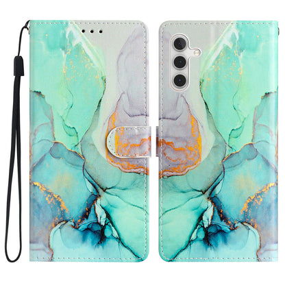 For Samsung Galaxy A04s 4G (164.7 x 76.7 x 9.1 mm) Pattern Printing PU Leather Flip Case Wallet Style Stand Magnetic Clasp Phone Cover with Strap