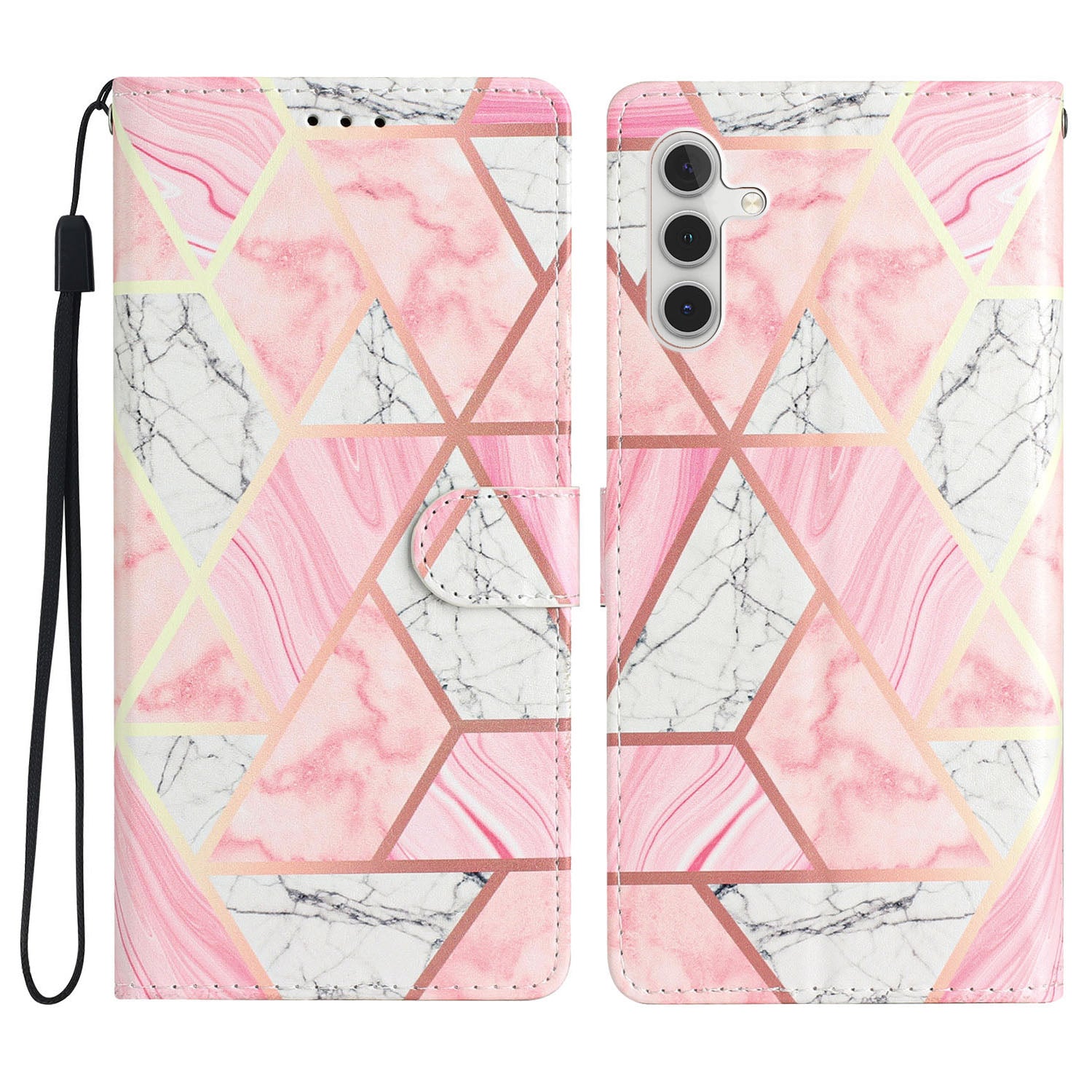 For Samsung Galaxy A04s 4G (164.7 x 76.7 x 9.1 mm) Pattern Printing PU Leather Flip Case Wallet Style Stand Magnetic Clasp Phone Cover with Strap