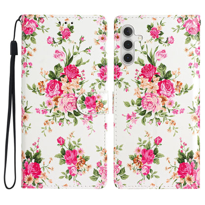 For Samsung Galaxy A04s 4G (164.7 x 76.7 x 9.1 mm) Pattern Printing PU Leather Flip Case Wallet Style Stand Magnetic Clasp Phone Cover with Strap