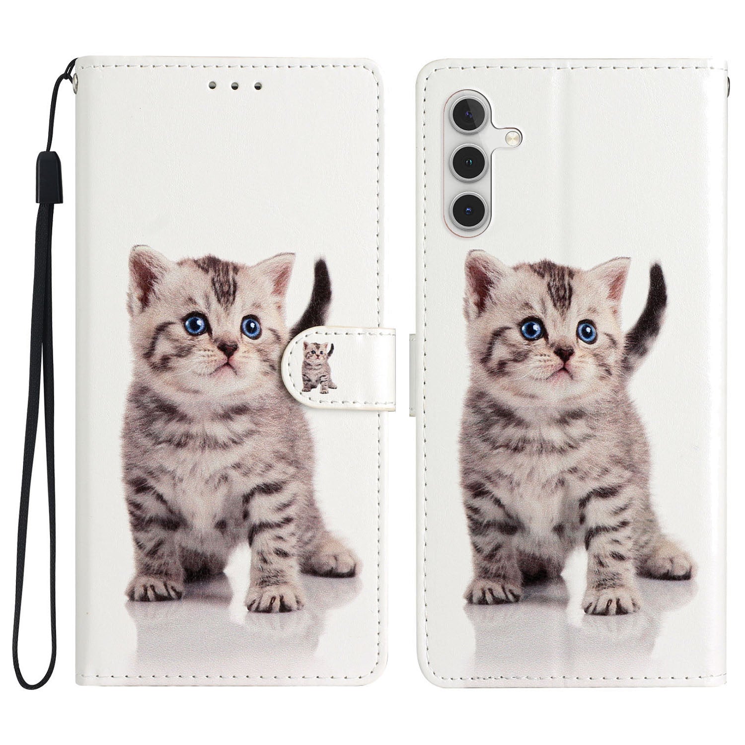 For Samsung Galaxy A04s 4G (164.7 x 76.7 x 9.1 mm) Pattern Printing PU Leather Flip Case Wallet Style Stand Magnetic Clasp Phone Cover with Strap