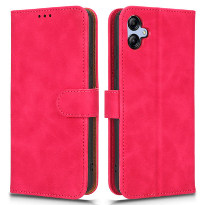 For Samsung Galaxy A04e 4G Skin-touch Feeling Phone Case Wallet Stand Flip PU Leather+TPU Anti-scratch Phone Cover