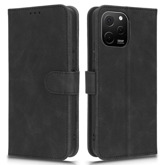 For Huawei nova Y61 4G Skin-touch Feeling PU Leather Protective Cell Phone Cover Scratch-resistant Phone Case Wallet Stand
