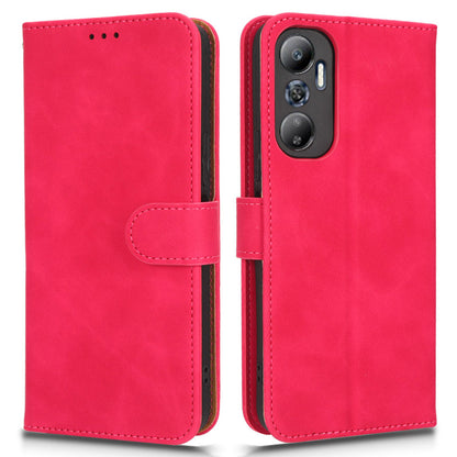 For Infinix Hot 20 4G Skin-touch Feeling PU Leather Flip Wallet Case Scratch-resistant Cell Phone Cover Stand with Wrist Strap