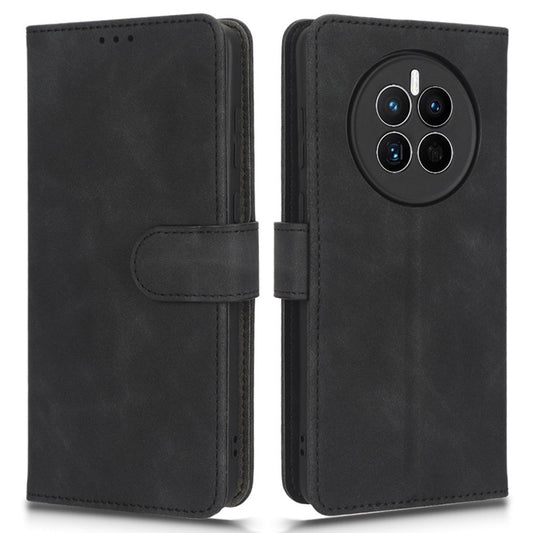 For Huawei Mate 50 4G Skin-touch Feeling Protective Cell Phone Cover Anti-fall Flip Leather Wallet Case Stand with Wrist Strap