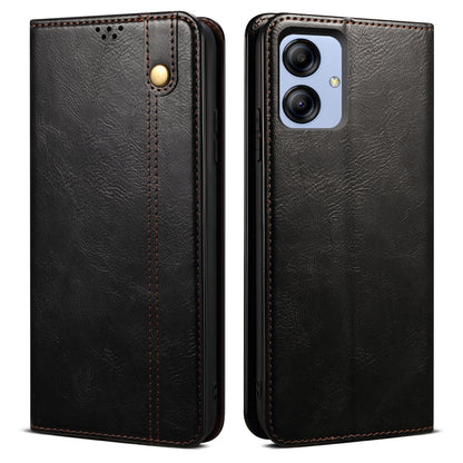 For Samsung Galaxy A04e 4G Waxy Crazy Horse Texture PU Leather Phone Case Auto Closing Magnetic Cover with Stand Wallet
