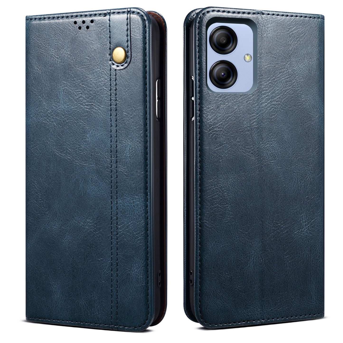 For Samsung Galaxy A04e 4G Waxy Crazy Horse Texture PU Leather Phone Case Auto Closing Magnetic Cover with Stand Wallet