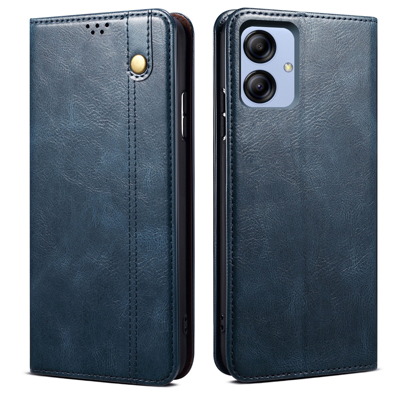 For Samsung Galaxy A04e 4G Waxy Crazy Horse Texture PU Leather Phone Case Auto Closing Magnetic Cover with Stand Wallet