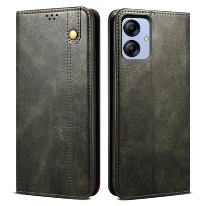 For Samsung Galaxy A04e 4G Waxy Crazy Horse Texture PU Leather Phone Case Auto Closing Magnetic Cover with Stand Wallet