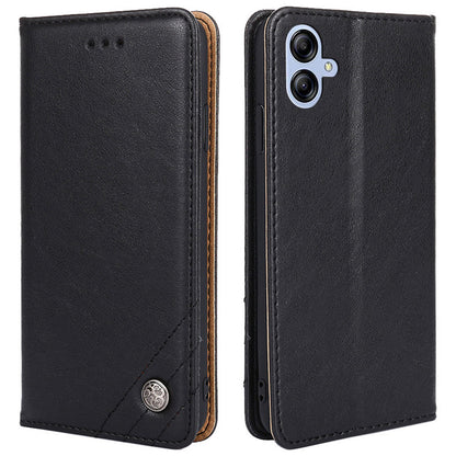 For Samsung Galaxy A04e 4G PU Leather Wallet Stand Case Triangle Stitching Line Decor Full Protection Phone Cover