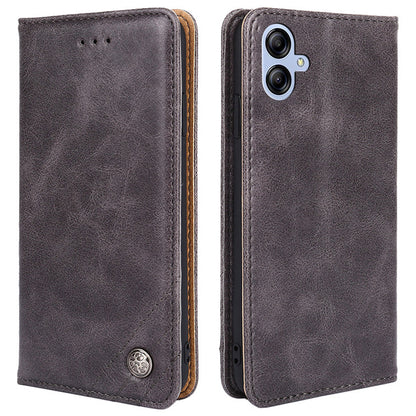 For Samsung Galaxy A04e 4G PU Leather Wallet Stand Case Triangle Stitching Line Decor Full Protection Phone Cover