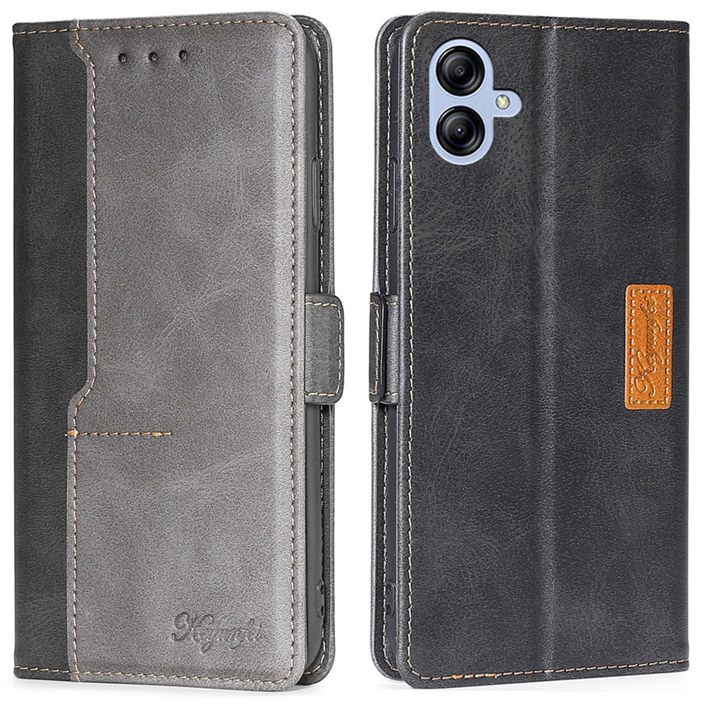 For Samsung Galaxy A04e 4G Contrast Color PU Leather Wallet Stand Case Dual Magnetic Clasp Drop-proof Cover