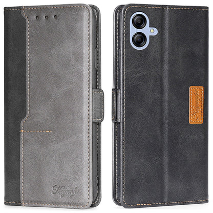 For Samsung Galaxy A04e 4G Contrast Color PU Leather Wallet Stand Case Dual Magnetic Clasp Drop-proof Cover