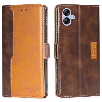 For Samsung Galaxy A04e 4G Contrast Color PU Leather Wallet Stand Case Dual Magnetic Clasp Drop-proof Cover