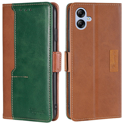 For Samsung Galaxy A04e 4G Contrast Color PU Leather Wallet Stand Case Dual Magnetic Clasp Drop-proof Cover