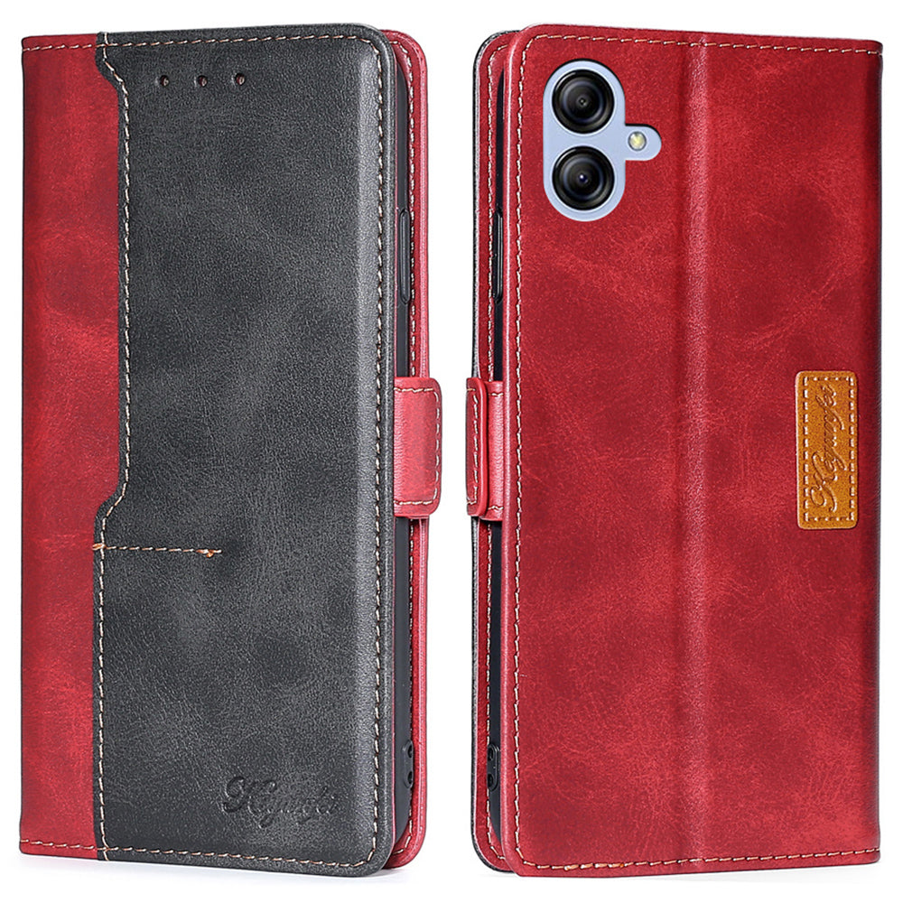 For Samsung Galaxy A04e 4G Contrast Color PU Leather Wallet Stand Case Dual Magnetic Clasp Drop-proof Cover