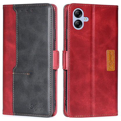 For Samsung Galaxy A04e 4G Contrast Color PU Leather Wallet Stand Case Dual Magnetic Clasp Drop-proof Cover