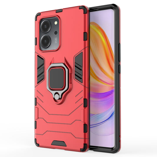 For Honor 80 SE 5G TPU+PC Anti-Scratch Back Cover Ring Holder Kickstand Shockproof Protective Phone Case