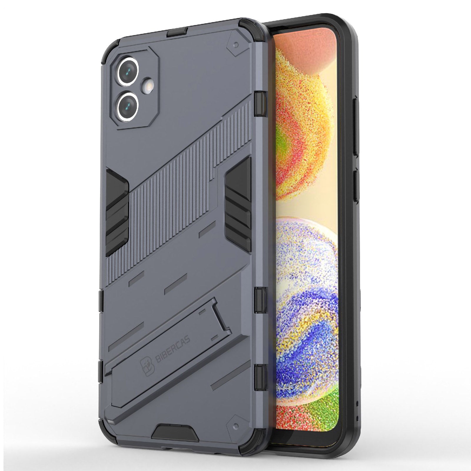For Samsung Galaxy A04e 4G Shockproof Kickstand Case Soft TPU Hard PC Anti-fall Protective Phone Cover