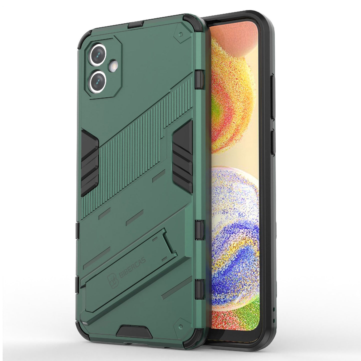 For Samsung Galaxy A04e 4G Shockproof Kickstand Case Soft TPU Hard PC Anti-fall Protective Phone Cover