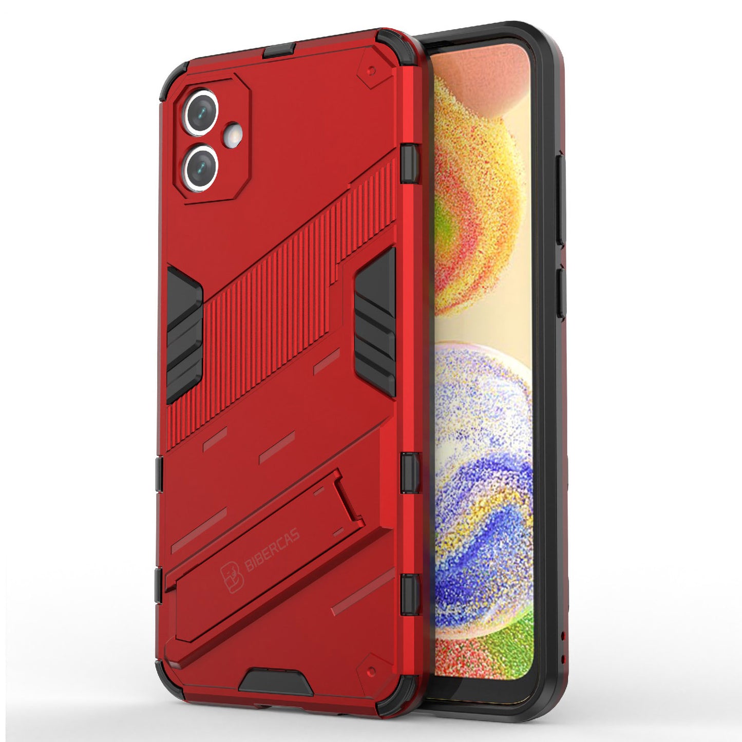 For Samsung Galaxy A04e 4G Shockproof Kickstand Case Soft TPU Hard PC Anti-fall Protective Phone Cover