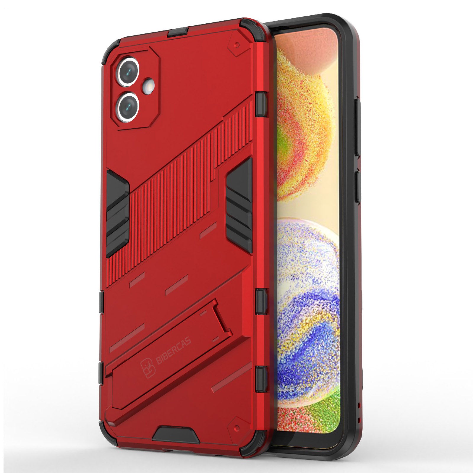 For Samsung Galaxy A04e 4G Shockproof Kickstand Case Soft TPU Hard PC Anti-fall Protective Phone Cover
