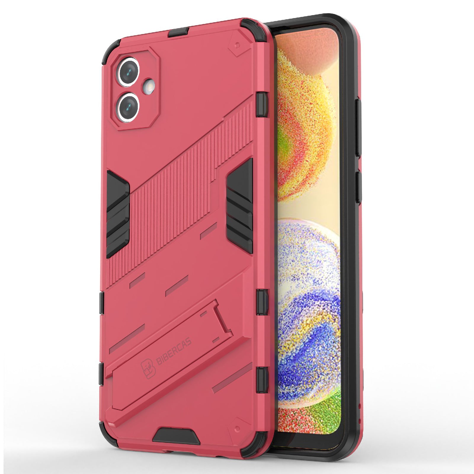 For Samsung Galaxy A04e 4G Shockproof Kickstand Case Soft TPU Hard PC Anti-fall Protective Phone Cover