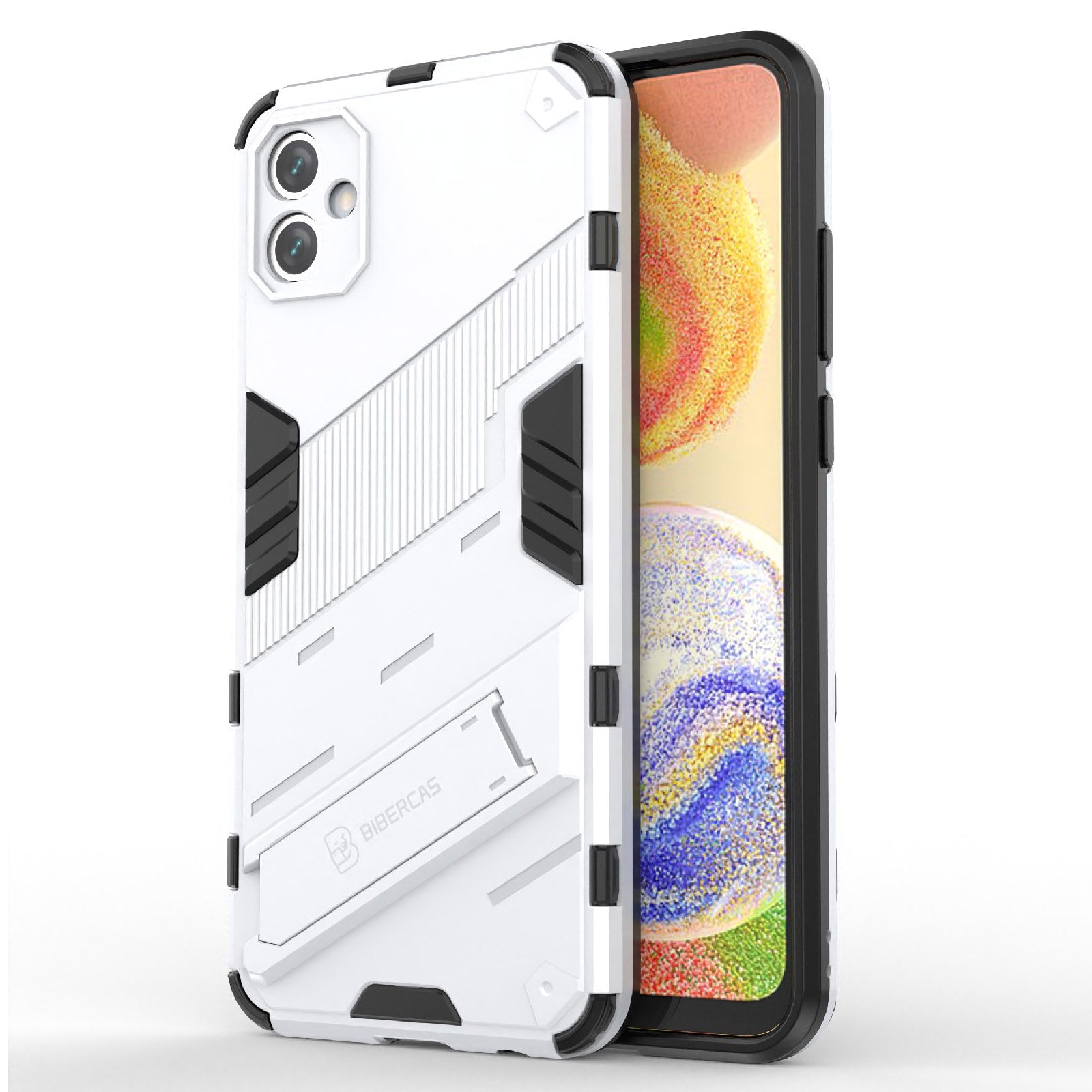 For Samsung Galaxy A04e 4G Shockproof Kickstand Case Soft TPU Hard PC Anti-fall Protective Phone Cover