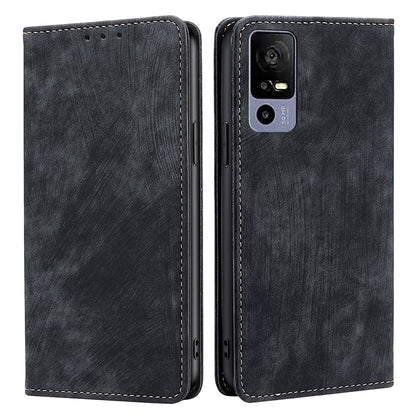 For TCL 40R 5G Mobile Phone Case Wallet Stand RFID Blocking Shockproof PU Leather Magnetic Phone Flip Cover