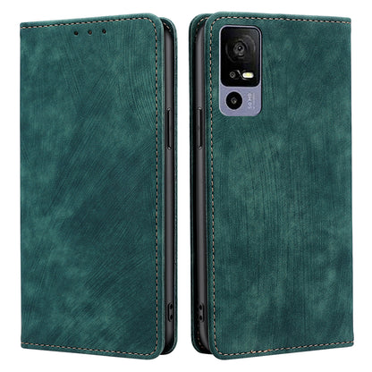 For TCL 40R 5G Mobile Phone Case Wallet Stand RFID Blocking Shockproof PU Leather Magnetic Phone Flip Cover