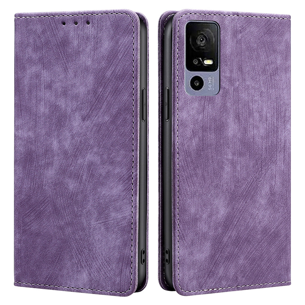 For TCL 40R 5G Mobile Phone Case Wallet Stand RFID Blocking Shockproof PU Leather Magnetic Phone Flip Cover