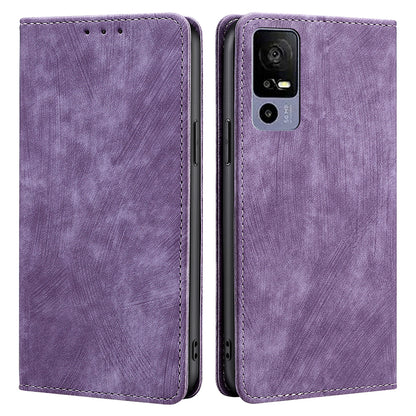 For TCL 40R 5G Mobile Phone Case Wallet Stand RFID Blocking Shockproof PU Leather Magnetic Phone Flip Cover