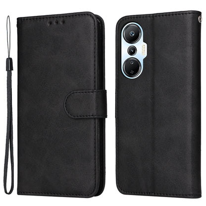 For Infinix Hot 20S 4G Phone Flip Leather Wallet Case Stand Calf Texture Magnetic Shockproof Phone Cover with Strap
